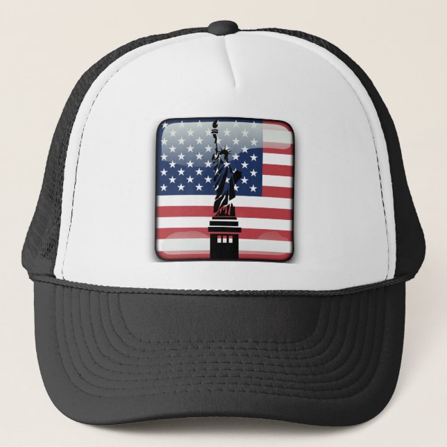 Gorra De Camionero Bandera brillante de Estados Unidos (Anverso)