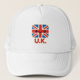 Gorra De Camionero Bandera británica Kawaii - Diseño británico bonito