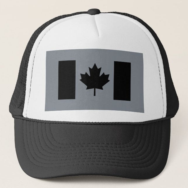 Gorra De Camionero Bandera canadiense de diseño negro (Anverso)