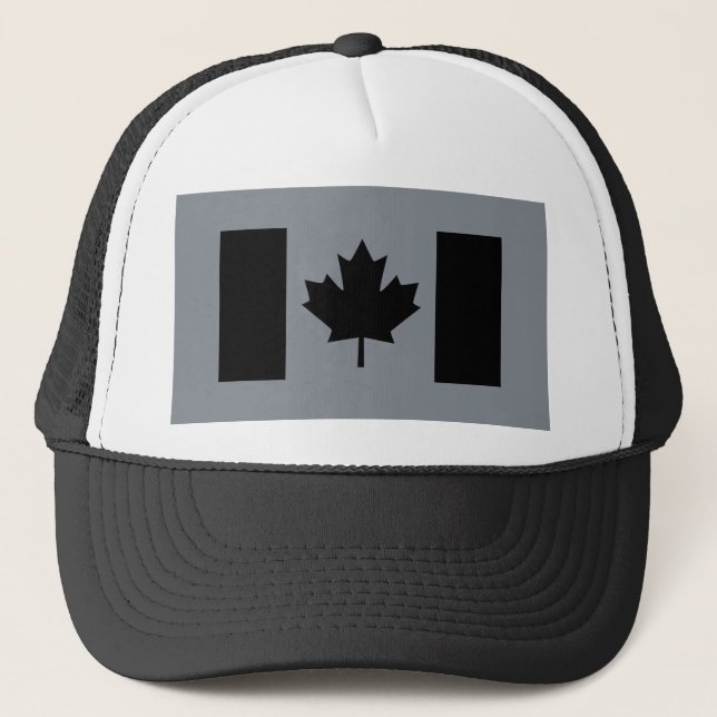 Gorra De Camionero Bandera canadiense de estilo negro (Anverso)
