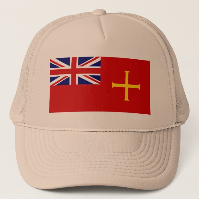 Gorra De Camionero Bandera civil Guernesey, Reino Unido (Anverso)