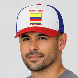 Gorra De Camionero Bandera Colombiana Colombia Personalizada Roja