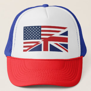 Gorra De Camionero Bandera combinada estadounidense - británica
