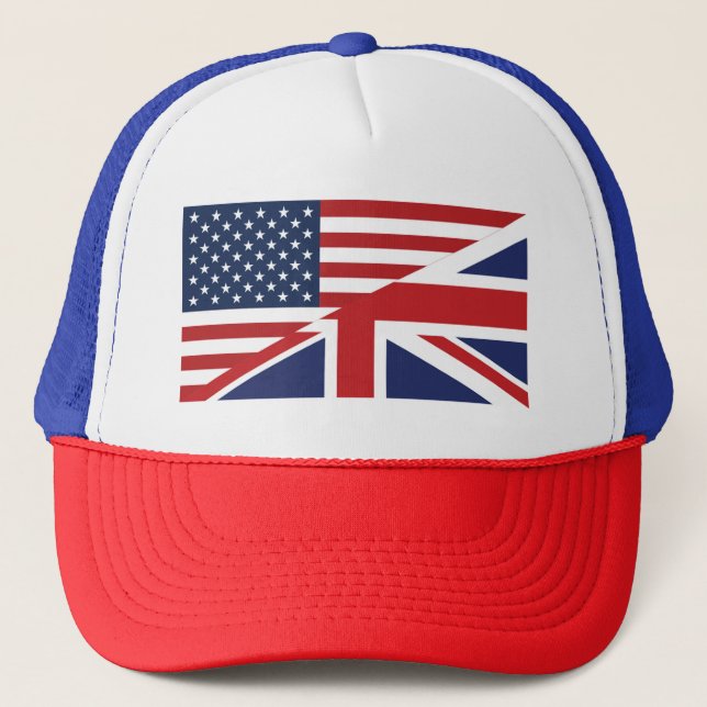 Gorra De Camionero Bandera combinada estadounidense - británica (Anverso)
