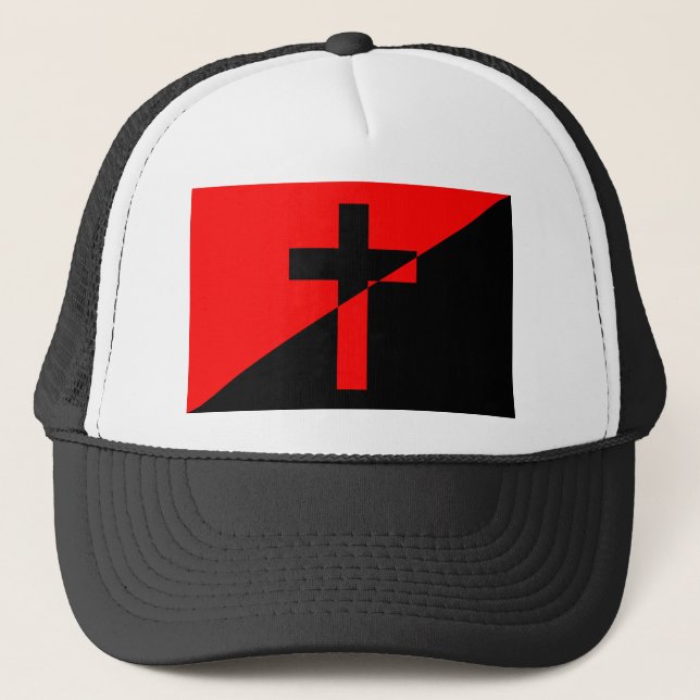 Gorra De Camionero Bandera cristiana anarquista anárquica (Anverso)