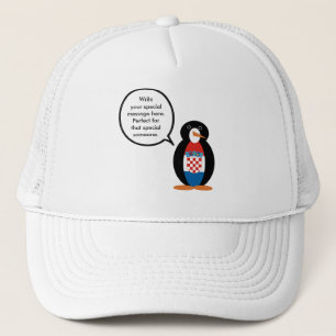 Gorra De Camionero Bandera croata pingüino parlante personalizado