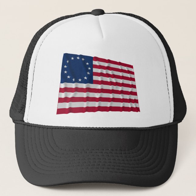 Gorra De Camionero bandera de 13 estrellas, modelo de Betsy Ross (Anverso)