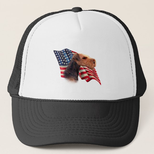Gorra De Camionero Bandera de Airedale Terrier (Anverso)