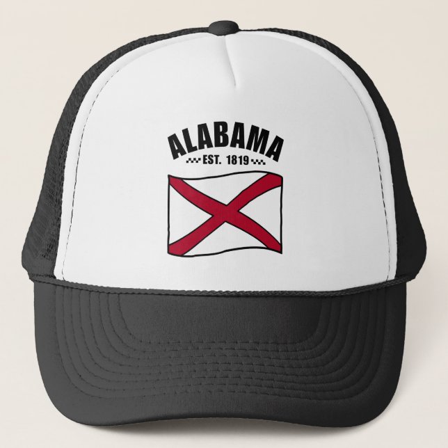 Gorra De Camionero bandera de Alabama EE. UU. (Anverso)