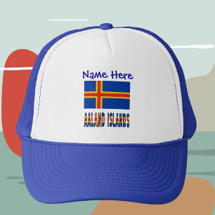 Gorra De Camionero Bandera de Åland Ålander Personalización Azul