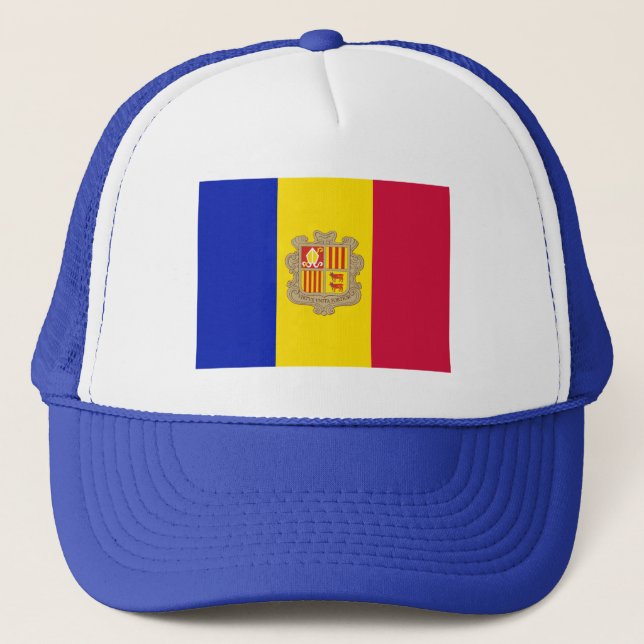Gorra De Camionero Bandera de Andorra Patriótica (Anverso)