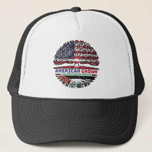 Gorra De Camionero Bandera de árbol palestino-estadounidense en Pales