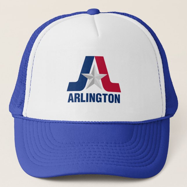 Gorra De Camionero Bandera de Arlington, Texas Trucker Hat (Anverso)