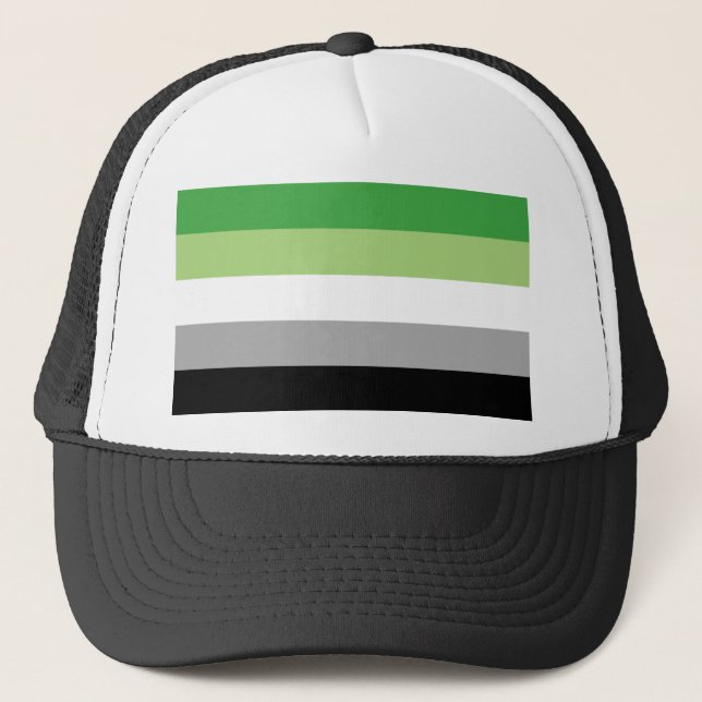 Gorra De Camionero Bandera de Aromantic (Anverso)