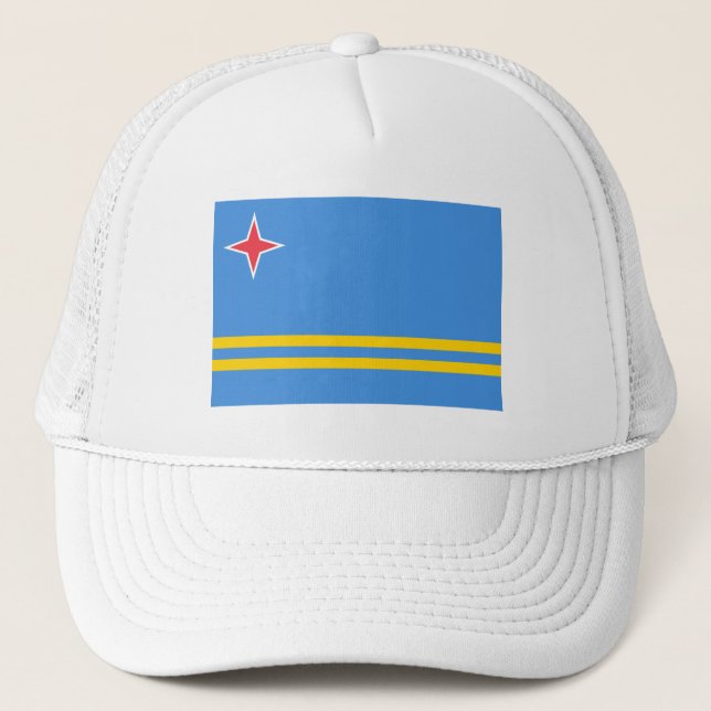 Gorra De Camionero Bandera de Aruba Patriótica (Anverso)