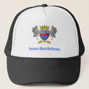 Gorra De Camionero Bandera de Barthelemy del santo con nombre en