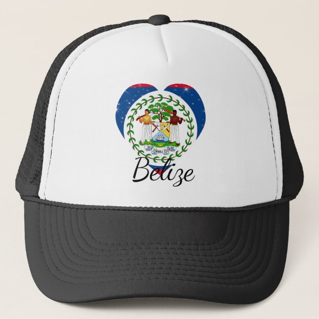 Gorra De Camionero Bandera de Belice. (Anverso)