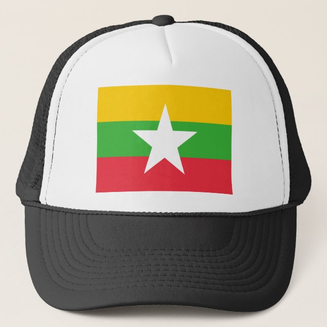 Gorra De Camionero Bandera de Birmania (Anverso)