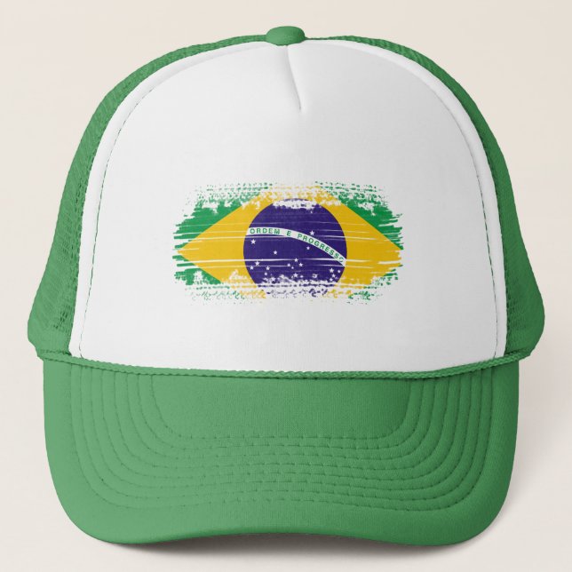 Gorra De Camionero Bandera de Brasil (Anverso)