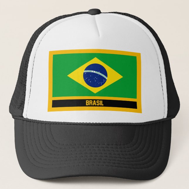 Gorra De Camionero Bandera de Brasil (Anverso)