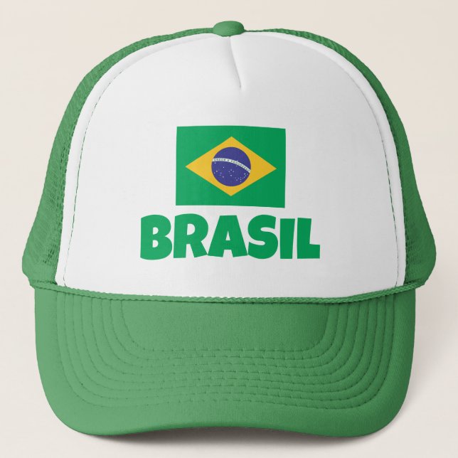 Gorra De Camionero Bandera de Brasil (Anverso)