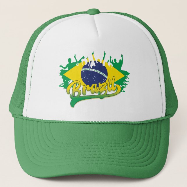 Gorra De Camionero Bandera de Brasil (Anverso)