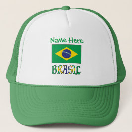 Gorra De Camionero Bandera de Brasil Brasil Personalizada Verde 