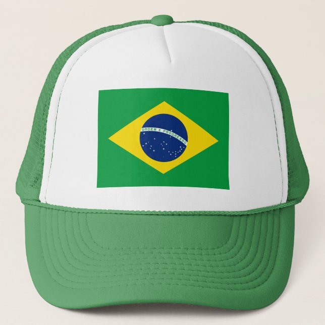 Gorra De Camionero Bandera de Brasil Patriótica (Anverso)