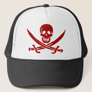 Gorra De Camionero Bandera de calaveras y espadas piratas