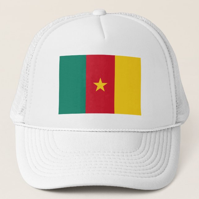 Gorra De Camionero Bandera de Camerún Patriótico (Anverso)