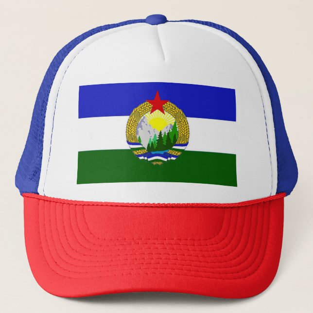 Gorra De Camionero Bandera de Cascadia socialista (Anverso)