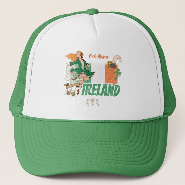 Gorra De Camionero Bandera de cosecha de Irlanda San Patricio (Anverso)