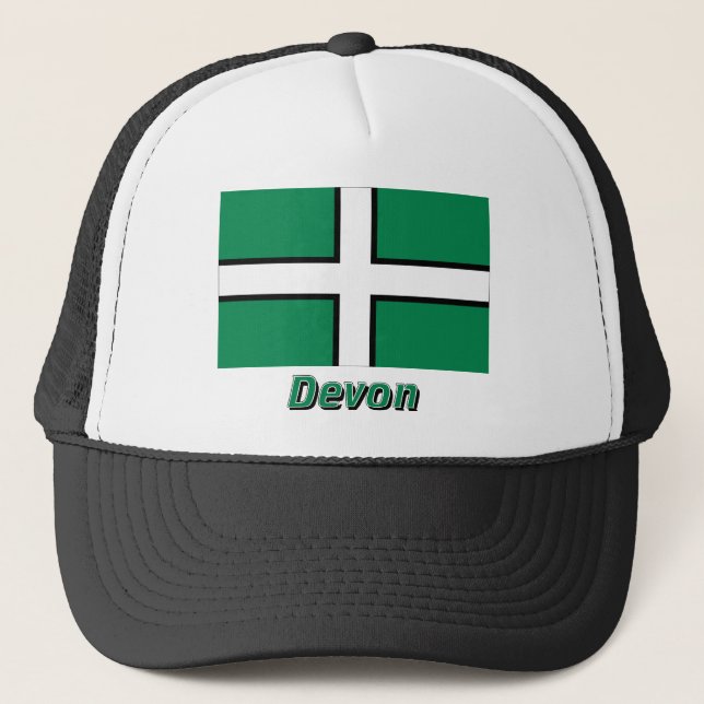 Gorra De Camionero Bandera de Devon con nombre (Anverso)