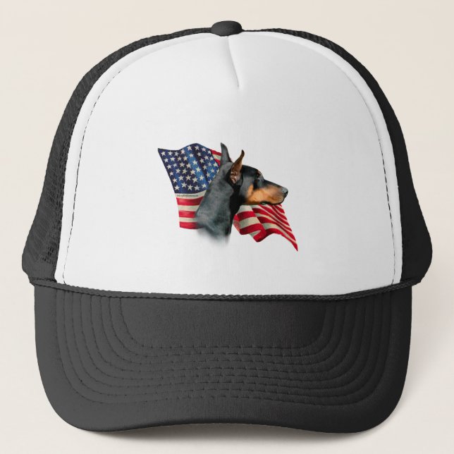 Gorra De Camionero Bandera de Doberman Pinscher (Anverso)