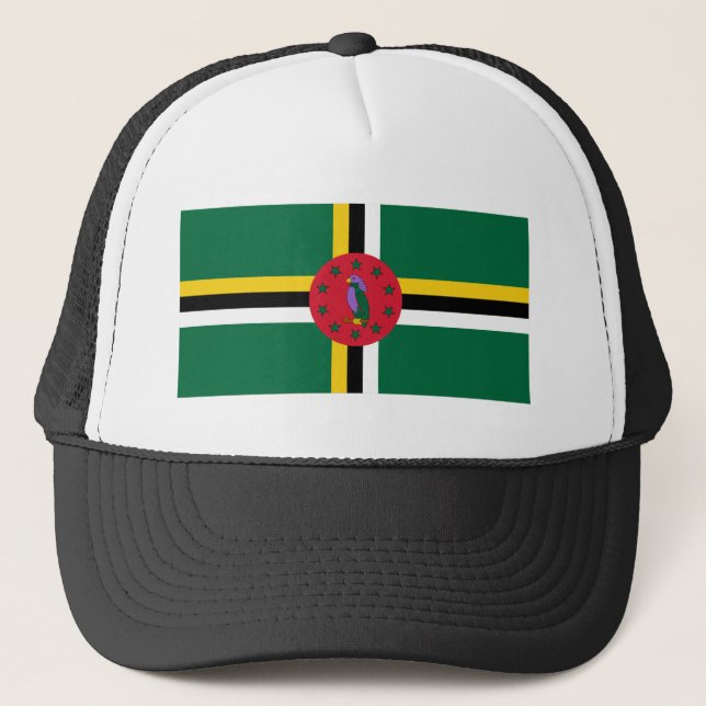 Gorra De Camionero Bandera de Dominica (Anverso)