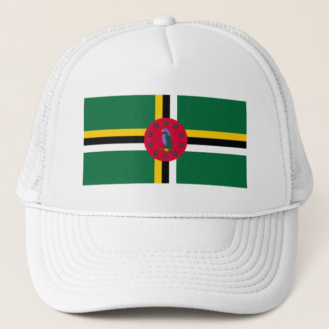 Gorra De Camionero Bandera de Dominica (Anverso)