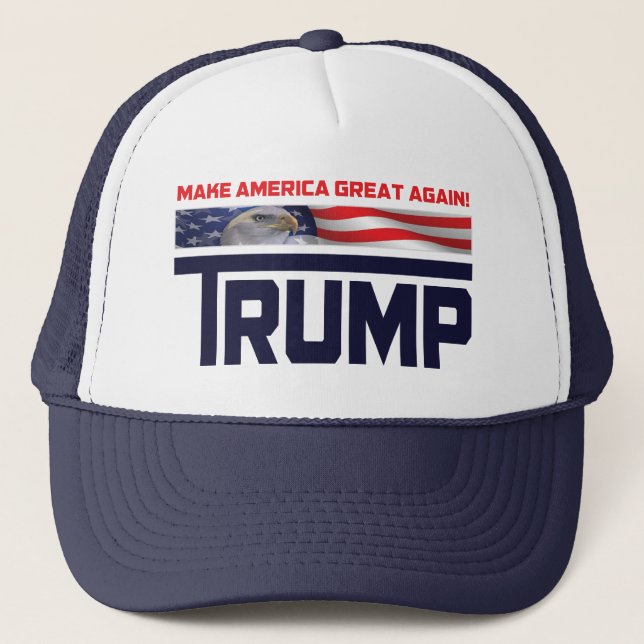 Gorra De Camionero Bandera de Donald Trump los E.E.U.U. (Anverso)
