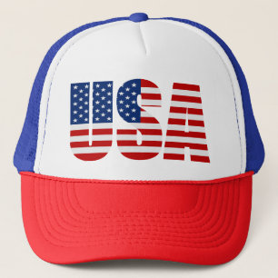 Gorra De Camionero Bandera de EE.UU. de color rojo blanco y azul
