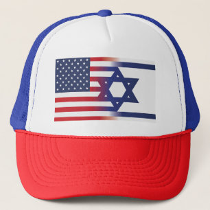 Gorra De Camionero Bandera de Estados Unidos con bandera israelí
