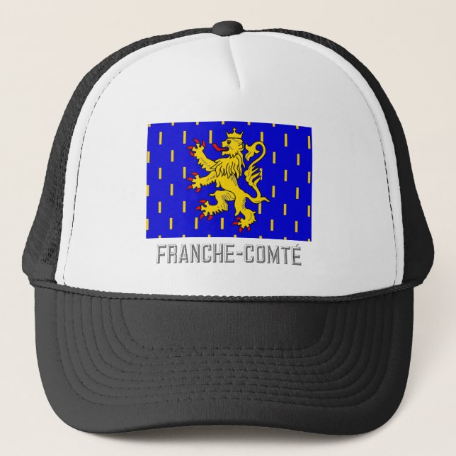 Gorra De Camionero Bandera de Franche-Comté con nombre (Anverso)