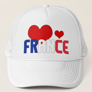 Gorra De Camionero Bandera de Francia Adorable corazón patriótico