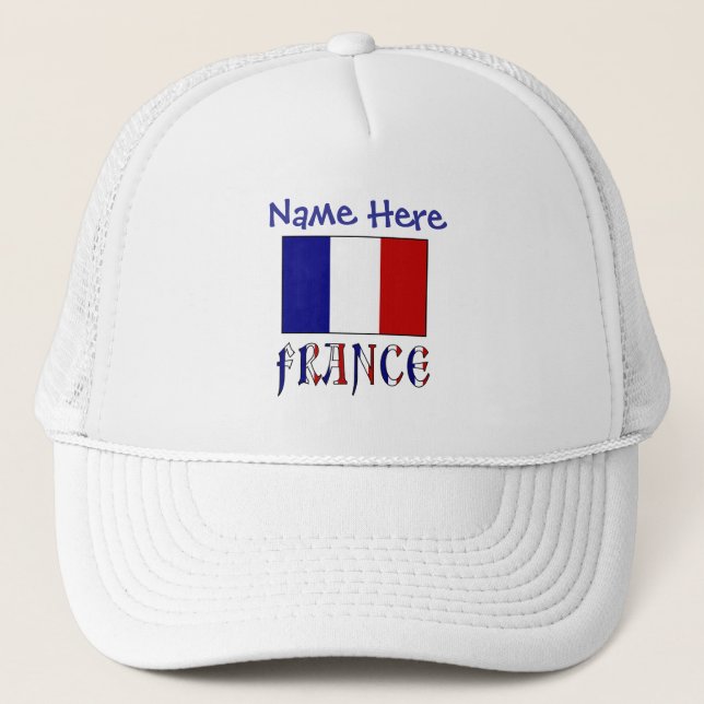 Gorra De Camionero Bandera de Francia Personalizada Patrimonio (Anverso)