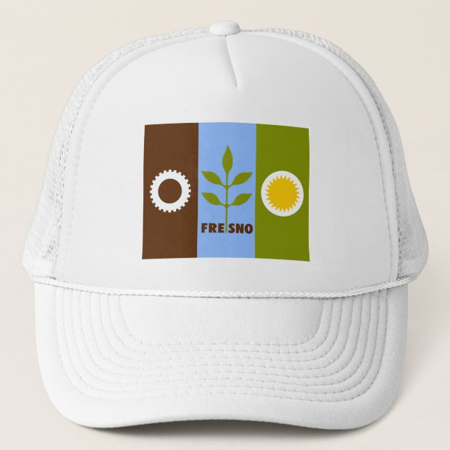Gorra De Camionero Bandera de Fresno, California (Anverso)