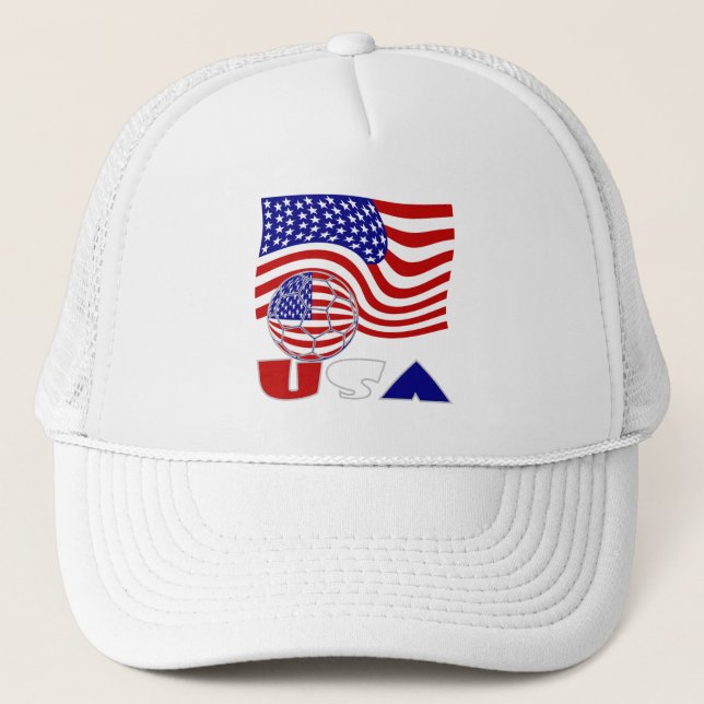 Gorra De Camionero Bandera de fútbol de Estados Unidos (Anverso)
