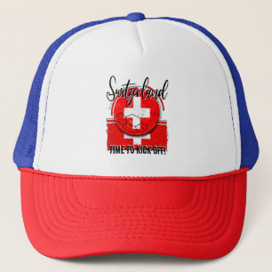 Gorra De Camionero Bandera de Fútbol Suiza, bola de fútbol de época
