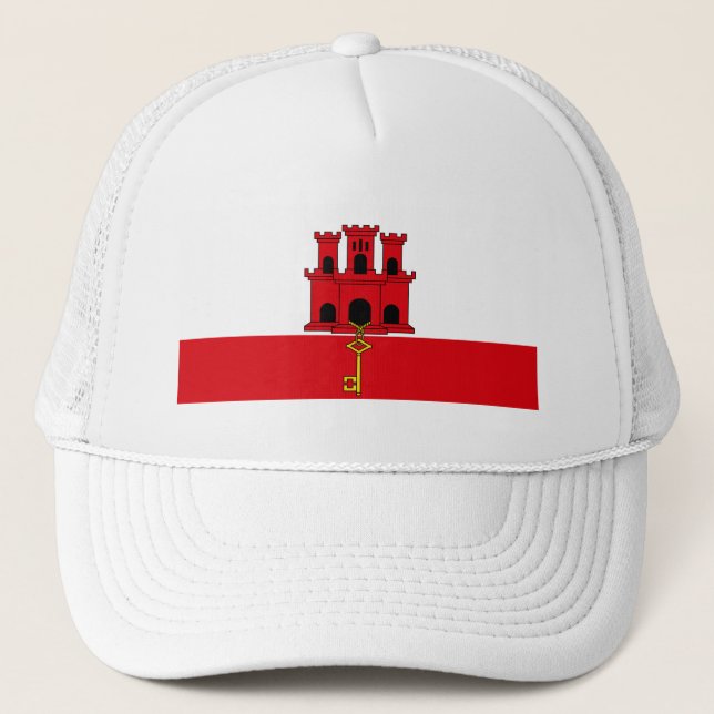 Gorra De Camionero Bandera de Gibraltar (Anverso)