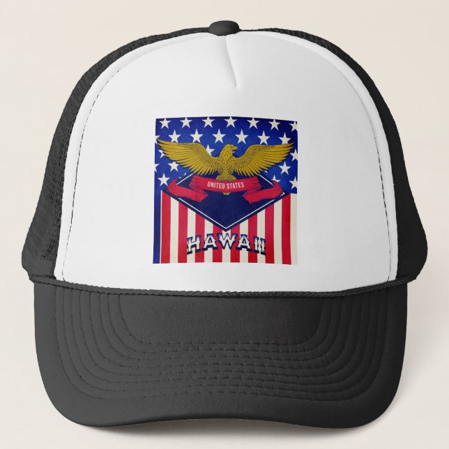 Gorra De Camionero Bandera de Hawaii USA (Anverso)
