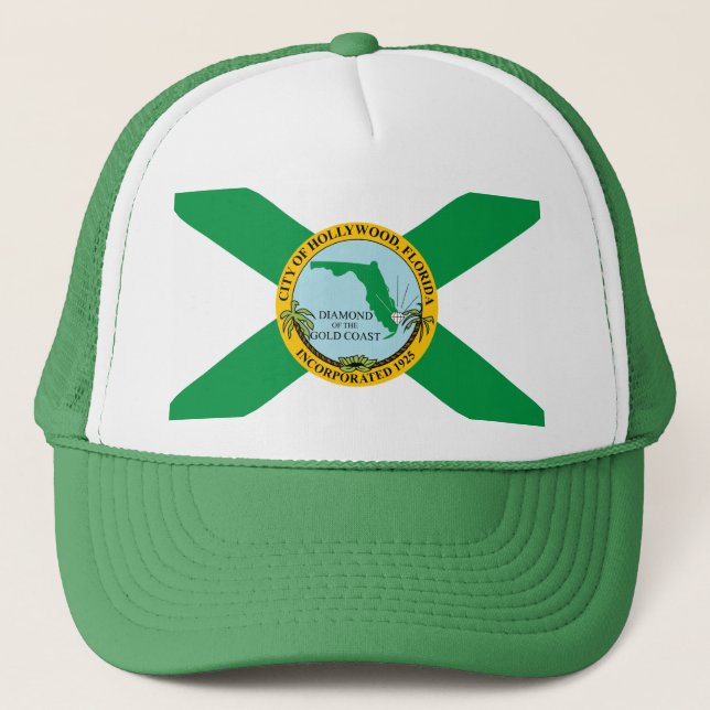 Gorra De Camionero Bandera de Hollywood, Florida (Anverso)