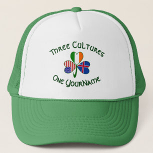 Gorra De Camionero Bandera de Irlanda Americana Islandesa Trébol Pers