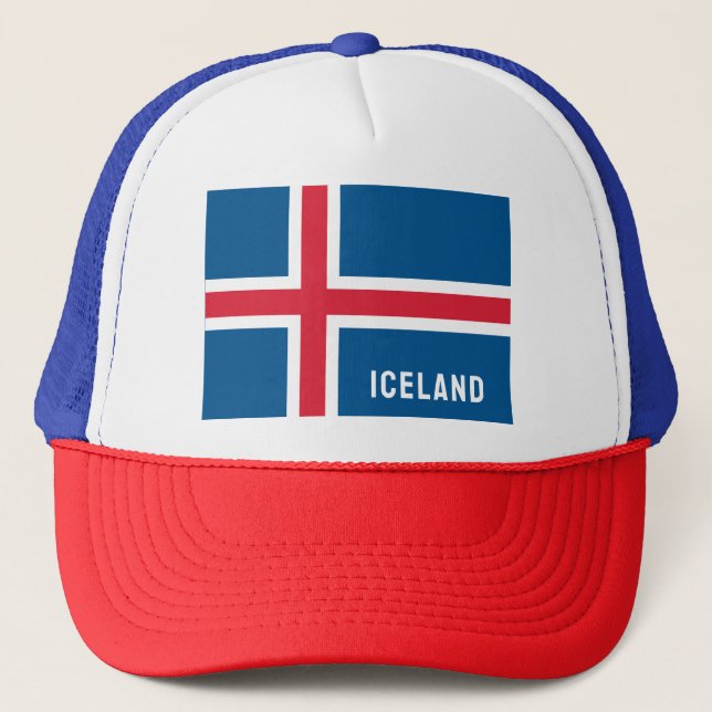 Gorra De Camionero Bandera de Islandia (Anverso)
